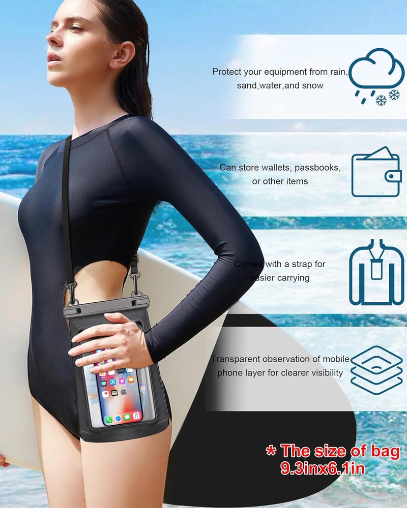 Jzocon Waterproof Phone Pouch for iPhone 16 15 14 11 Pro Max & Galaxy S24 S21 - Floating Large Capacity Dry Bag Stores Sunscreen, Sunglasses - Oversized Waterproof Bag for Beach, Swimming, Kayaking - Image 4